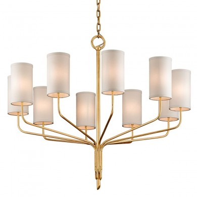 Lustre JUNIPER 10x40W E14 Feuille d'Or texturé TROY LIGHTING F6169-GL-CE