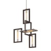 Suspension ENIGMA 4x40W E27 Bronze Inox poli TROY LIGHTING F6184-TBZ/SS-CE