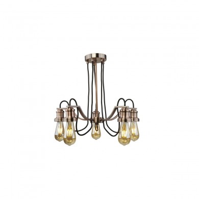 Suspension OLIVIA 5x60W E27 Cuivre antique SEARCHLIGHT 1065-5CU