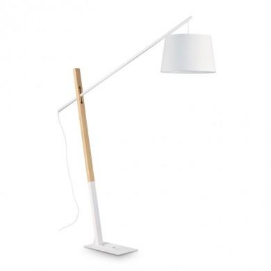 Lampadaire Bois Scandinave EMINENT Blanc E27 1x60W IDEAL LUX 207582