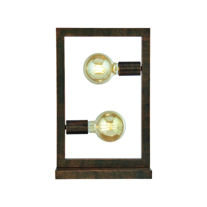 Lampe OBLONG 2x60W E27 Marron rustique SC_24101-2RU 24101-2RU Lampe OBLONG 2x60W E27 Marron rustique SEARCHLIGHT 24101-2RU