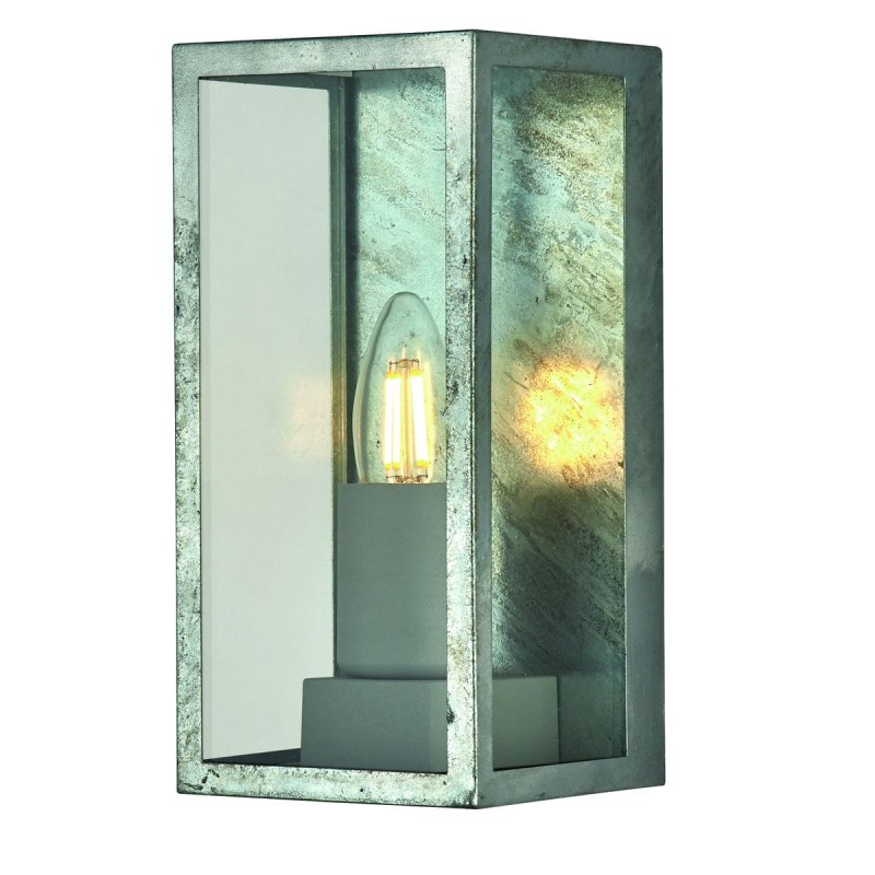 Applique extérieure BOX 1x60W E27 Argent Transparent SEARCHLIGHT 90151SI