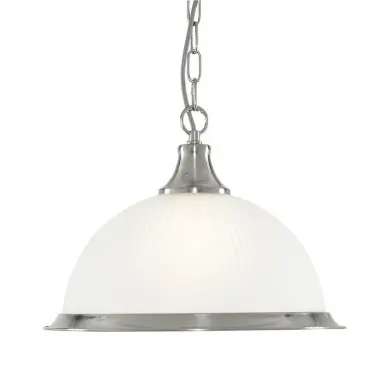 Suspension AMERICAN DINER 1x60W E27 Argent satiné SEARCHLIGHT 1044