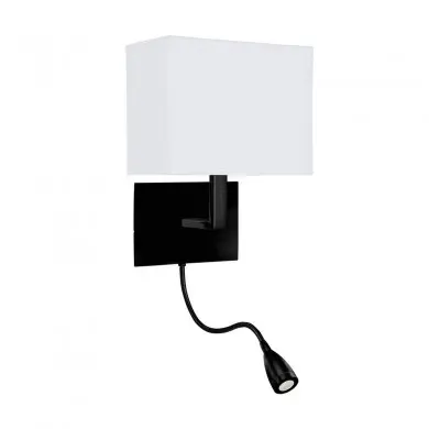 Applique Murale HOTEL 1x60W+1x1W E27 Noir SC_6519BK 6519BK Applique Murale HOTEL 1x60W+1x1W E27 Noir SEARCHLIGHT 6519BK