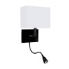 Applique Murale HOTEL 1x60W+1x1W E27 Noir SEARCHLIGHT 6519BK