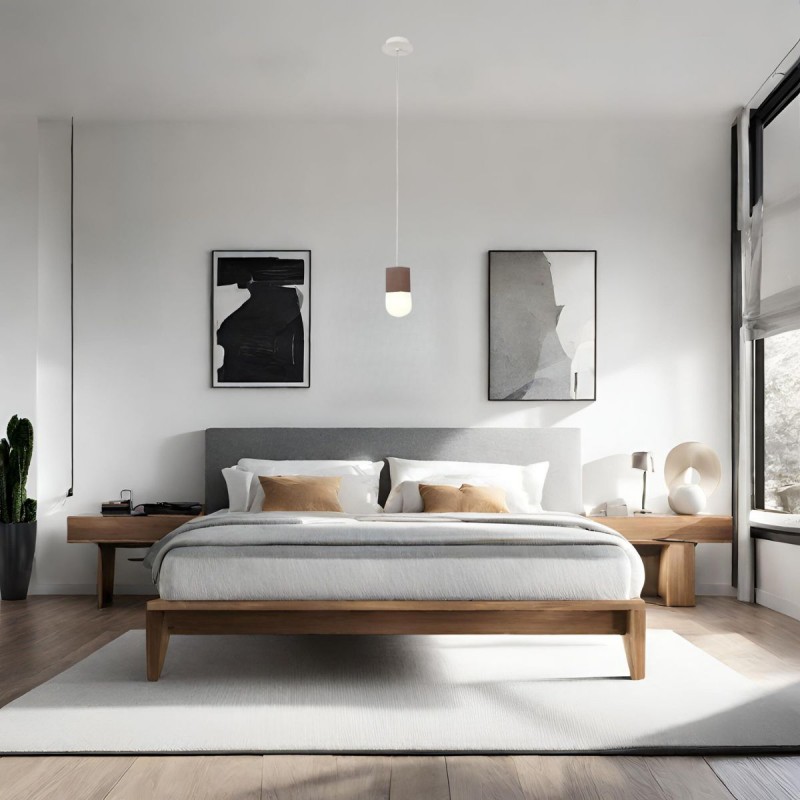 Suspension Galaxia 1x20W E27 LED Ciment Rouge Carré MANTRA 7706