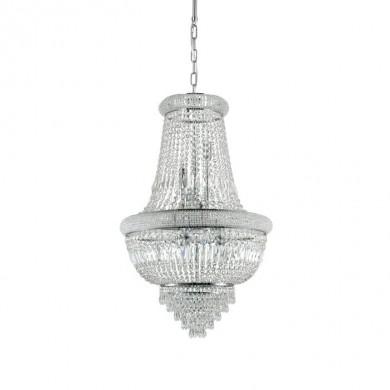 Lustre Montgolfiere avec pampilles DUBAI Chrome E14 10x40W IDEAL LUX 215969