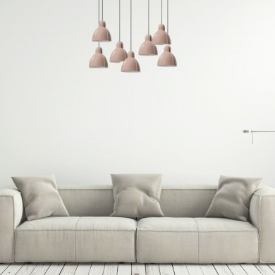 Suspension VENICE 7L 7x15W E27 Noir Rose FARO 64255-113-7L