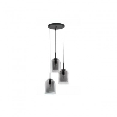 Suspension Velor 3x12W ?27 Noir Fumé 9236710 NOVA LUCE 9236710