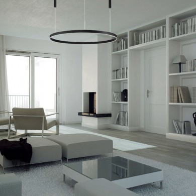 Suspension ELGEMA 80W LED Noir Sable NOVA LUCE 9530222