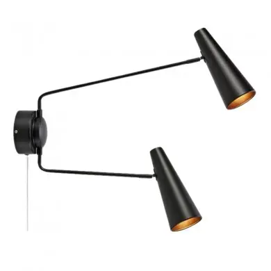 Applique murale PEAK 2x40W Max E14 Noir MJ_108690 108690 Applique murale PEAK 2x40W Max E14 Noir MARKSLOJD 108690