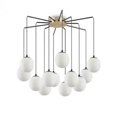 Suspension RHAPSODY Araignée Noir Laiton 12xG9 15W IDEAL LUX 236957