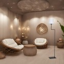 Lampadaire FLEX Blanc & Sable Noir LED E27 12 W