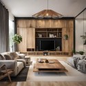 Suspension NAMI 1x40W Max E27 Noir Naturel
