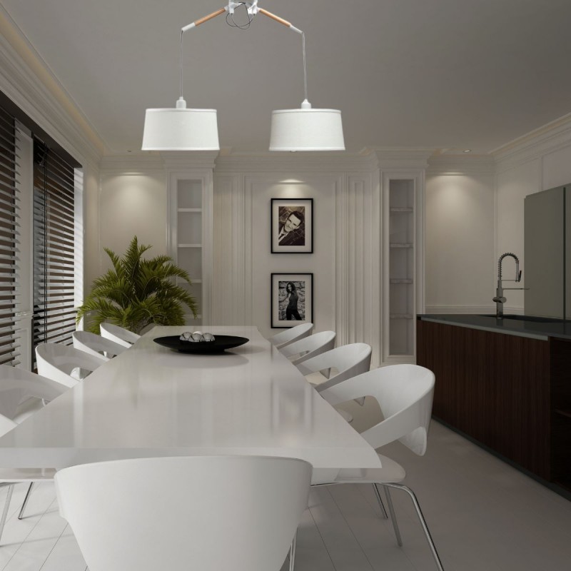 Suspension NORDICA Blanc Bois 2x23W MANTRA 4930