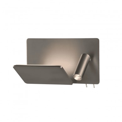 Applique murale Laika 1X6W LED 600Lm 2700K Nickel mat Liseuse gauche ACB A3665194NMDER