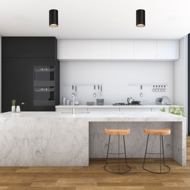 Plafonnier Modrian 1x8W Noir ACB P3951080N