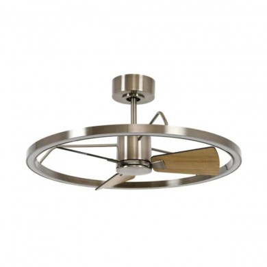 Ventilateur Plafond Cessna 70cm Nickel et Bois BOUTICA DESIGN 21611749