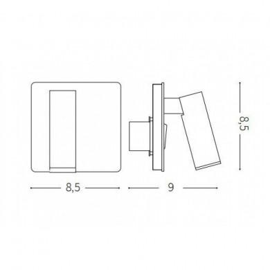 Applique Murale Encastrable LITE Laiton LED 3W IDEAL LUX 250120