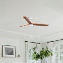 Ventilateur Plafond HEYWOOD L 132cm Blanc et Bois LED