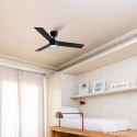 Ventilateur Plafond RUDDER S 106cm Noir Noyer LED