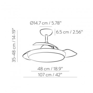 Ventilateur Plafond Zonda LED Blanc mat 107cm ACB 841451