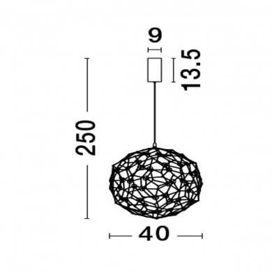 Suspension SOLE Titane noir 21W LED NOVA LUCE 9186905