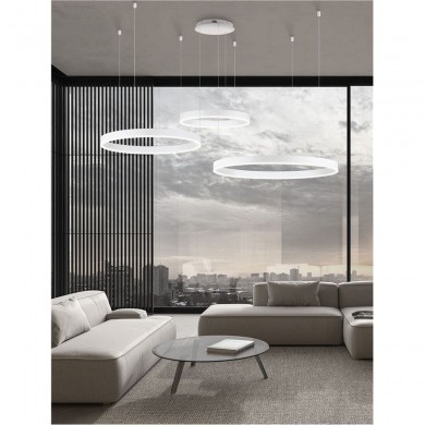 Suspension MOTIF Blanc sable 140W LED NOVA LUCE 9530216