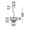 Suspension MAGNOLIA Doré 1x5W LED L25 NOVA LUCE 9824071