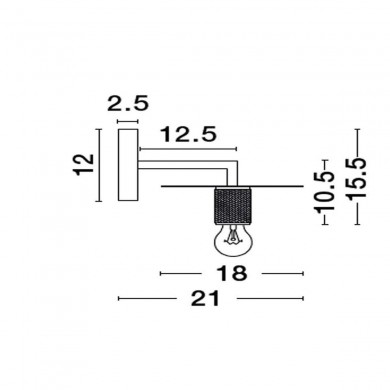 Applique Murale ROYAL Noir 1x12W LED Rond NOVA LUCE 9501232