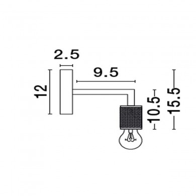 Applique Murale ROYAL Doré 1x12W LED Carré NOVA LUCE 9501239