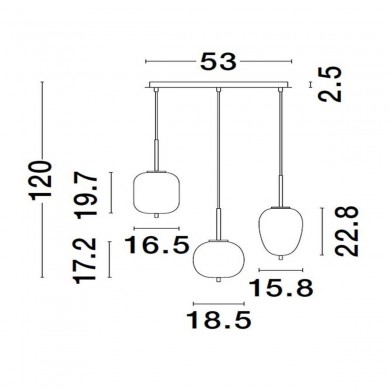 Suspension LATO Noir et opale LED NOVA LUCE 9624099