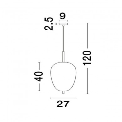 Suspension LATO Laiton doré et fumé 1x12W LED L27 NOVA LUCE 9624081