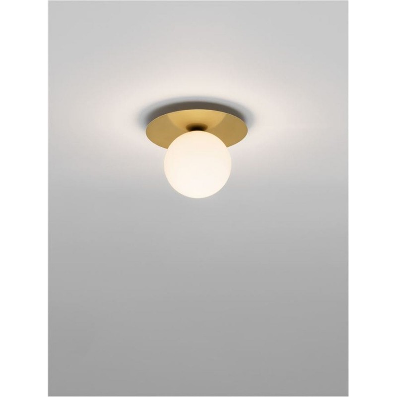 Plafonnier INDIGO Doré et opale 1x5W LED L23 NOVA LUCE 9501246