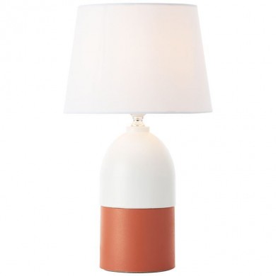 Lampe de table MARGAUX 1x60W E27 Terre cuite-blanc BRI_98842_41 98842/41 Lampe de table MARGAUX 1x60W E27 Terre cuite-blanc BRILLIANT 98842/41
