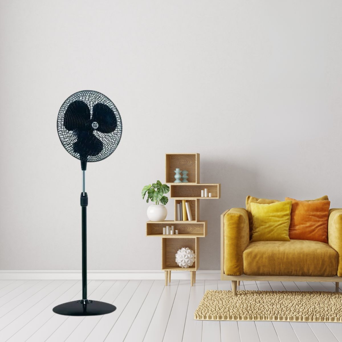 Vortice Gordon C 40 – Ventilateur Sur Pied Noir, 3 Vitesses, Oscillant, Neuf