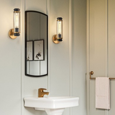 Applique Salle de bain Masthead 1x40W Laiton & Noir ELS_HK-MASTHEAD1-HBBK HK-MASTHEAD1-HBBK Applique Salle de bain Masthead 1x40W Laiton & Noir ELSTEAD LIGHTING HK-MASTHEAD1-HBBK