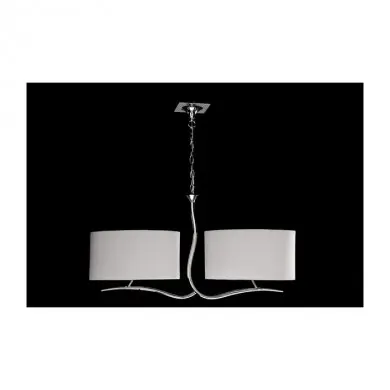 Suspension EVE Chromé  E27 4x20W Abat-jour blanc 88cm MANTRA 1130