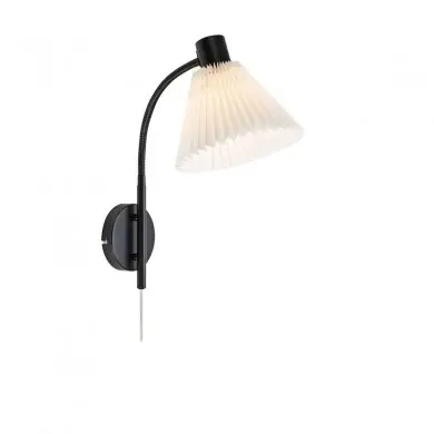 Applique murale Mira 1x40W E14 Max Noir Blanc MJ_108752 108752 Applique murale Mira 1x40W E14 Max Noir Blanc MARKSLOJD 108752