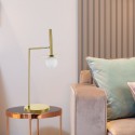 Lampe PIELO Laiton doré et opale LED