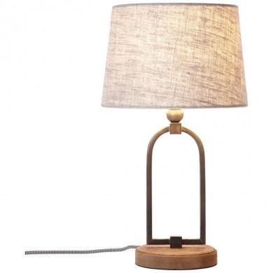 Lampe de table SORA 1x40W E27 Bois et métal patinés BRI_99019_09 99019/09 Lampe de table SORA 1x40W E27 Bois et métal patinés BRILLIANT 99019/09