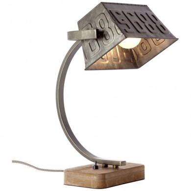 Lampe de table DRAKE 1x40W E27 Bois et métal patinés BRILLIANT 99022/46