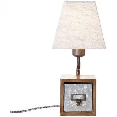 Lampe de table CASKET 1x25W E27 Zinc antique-beige BRILLIANT 99023/43