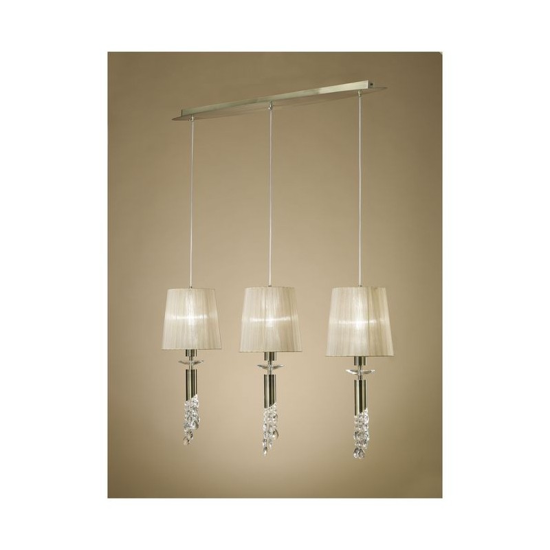 Suspension TIFFANY Laiton antique E27 3x20W 65-150cm MAN_3875 3875 Suspension TIFFANY Laiton antique E27 3x20W 65-150cm MANTRA 3875