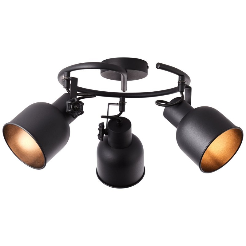 Plafonnier ROLET 3x18W E14 Noir sablé BRI_49633_76 49633_76 Plafonnier ROLET 3x18W E14 Noir sablé BRILLIANT 49633_76