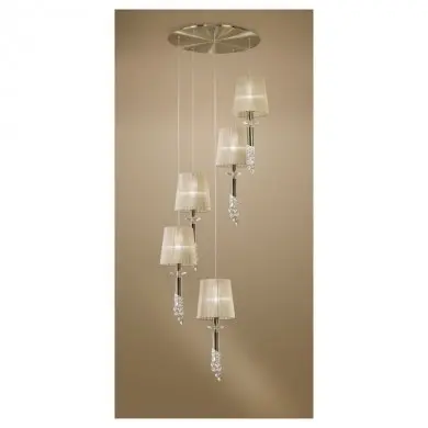 Suspension TIFFANY Laiton antique  5x20W MANTRA 3877