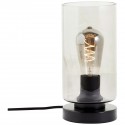 Lampe MESMER 1x28W E27 Noir dépoli-verre fumé