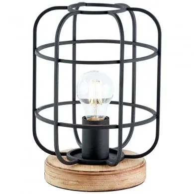 Lampe GWEN 1x40W E27 Bois patiné-noir mat BRILLIANT 93056_66