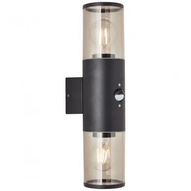 Applique Extérieur SERGIORO 2x20W E27 Noir dépoli H332 PIR BRILLIANT 96474_63