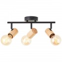Plafonnier KERRY 3x40W E27 Noir-naturel